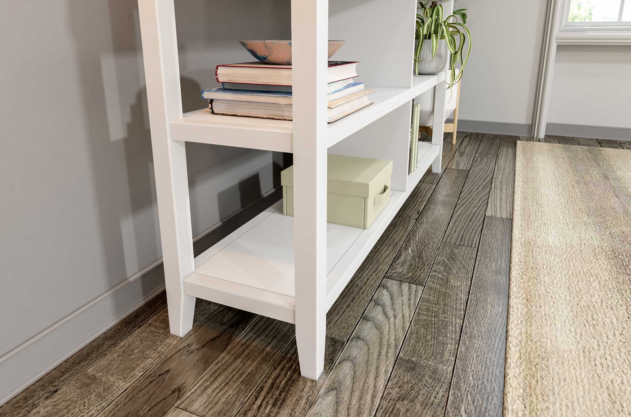 30" White Wood Two Shelf Bookcase-Bookcases-DECOROLALA
