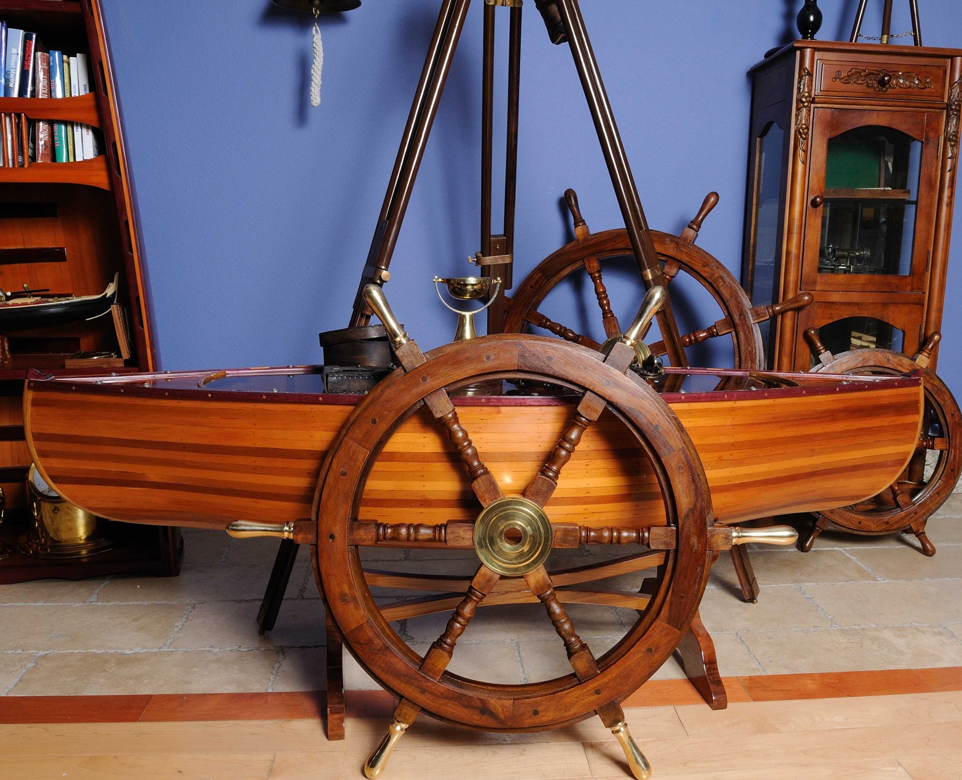 30" X 30" X 2" Ship Wheel-Sculptures-DECOROLALA