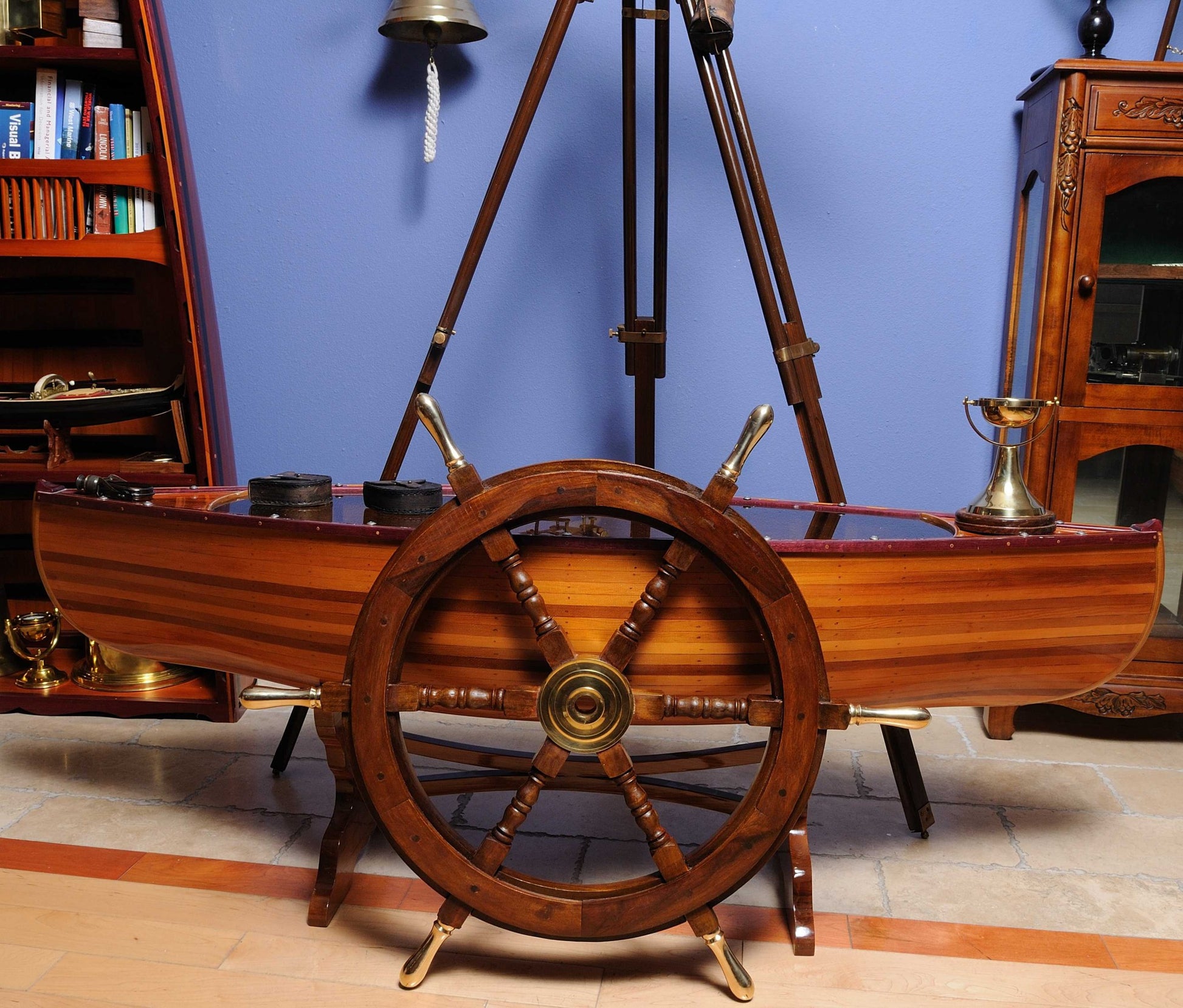 30" X 30" X 2" Ship Wheel-Sculptures-DECOROLALA