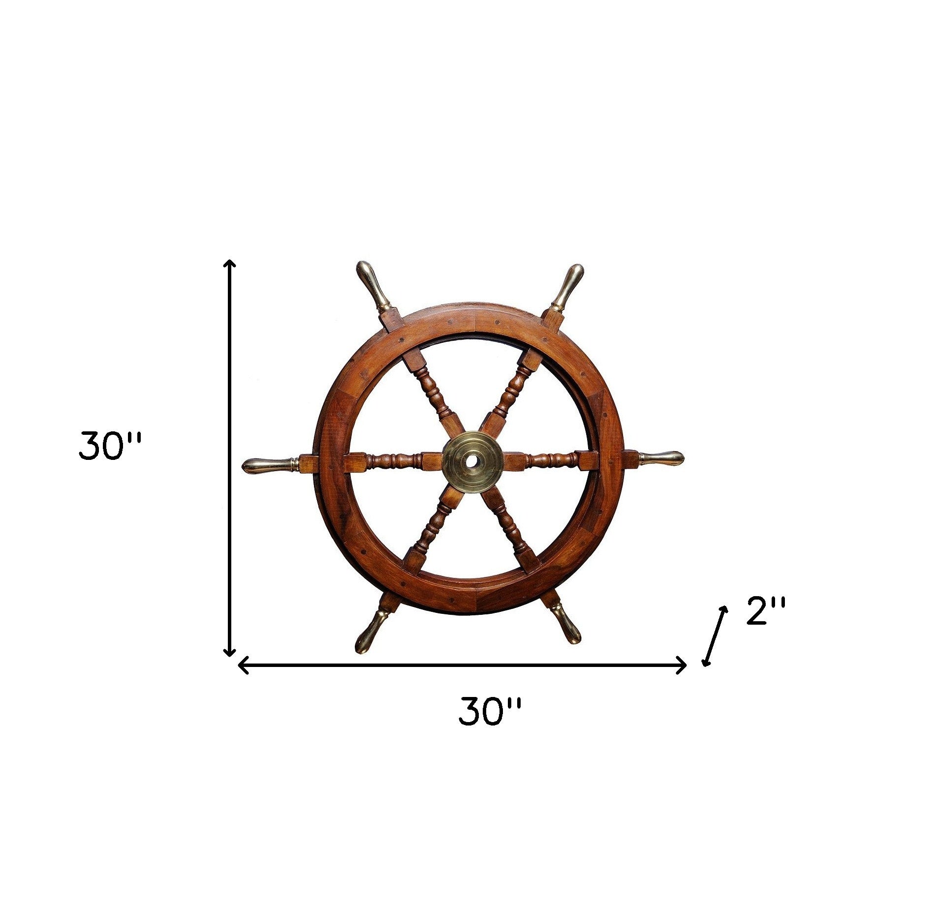 30" X 30" X 2" Ship Wheel-Sculptures-DECOROLALA