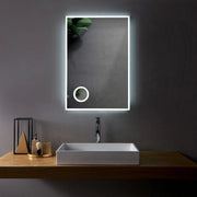 30" x 35.4" LED Bathroom Mirror with 3X Magnifying Mirror and Anti-Fog-Migration_Mirrors-DECOROLALA