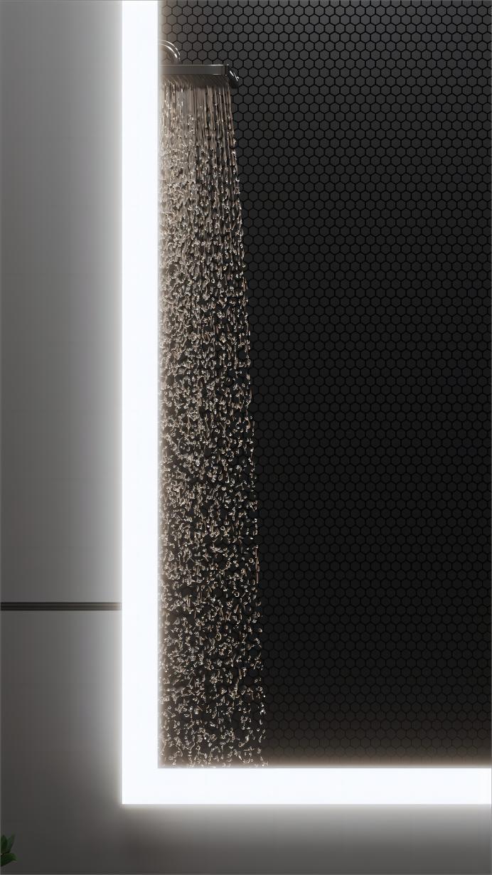 30" x 35.4" Smart LED Bathroom Mirror with Digital Time & Temperature Display - Professional Anti-Fog Mirror with Dual Color Temperature (3000K/6000K), Touch Dimming Control & 5mm Copper-Free Silver Glass-Migration_Mirrors-DECOROLALA