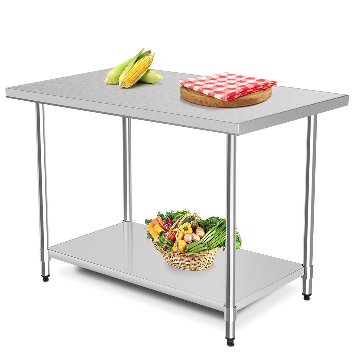 30 x 48 Inch Stainless Steel Table Commercial Kitchen Worktable-Kitchen Tools-DECOROLALA