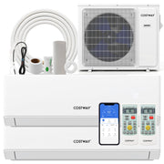 30000 BTU 2 Zone 23 SEER2 Mini Split Air Conditioner Wifi Enabled with Heat Pump-9K + 24K-Multi-Zone Mini Split Air Conditioners-DECOROLALA