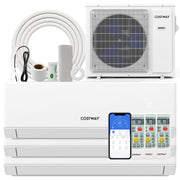 30000 BTU 3 Zone 23 SEER2 Mini Split Air Conditioner Wifi Enabled with Heat Pump-9K + 12K + 18K-Multi-Zone Mini Split Air Conditioners-DECOROLALA