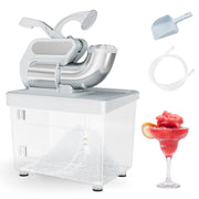 300W Commercial Ice Crusher with Dual Blades and Safety Switch-Gray-Ice Crushers & Shavers-DECOROLALA