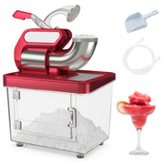 300W Commercial Ice Crusher with Dual Blades and Safety Switch-Red-Ice Crushers & Shavers-DECOROLALA