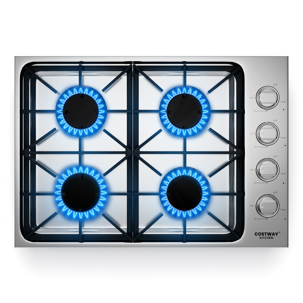30/36 Inch Gas Cooktop with 4/6 Powerful Burners and ABS Knobs-30 inches-Food Warmers & Burners-DECOROLALA