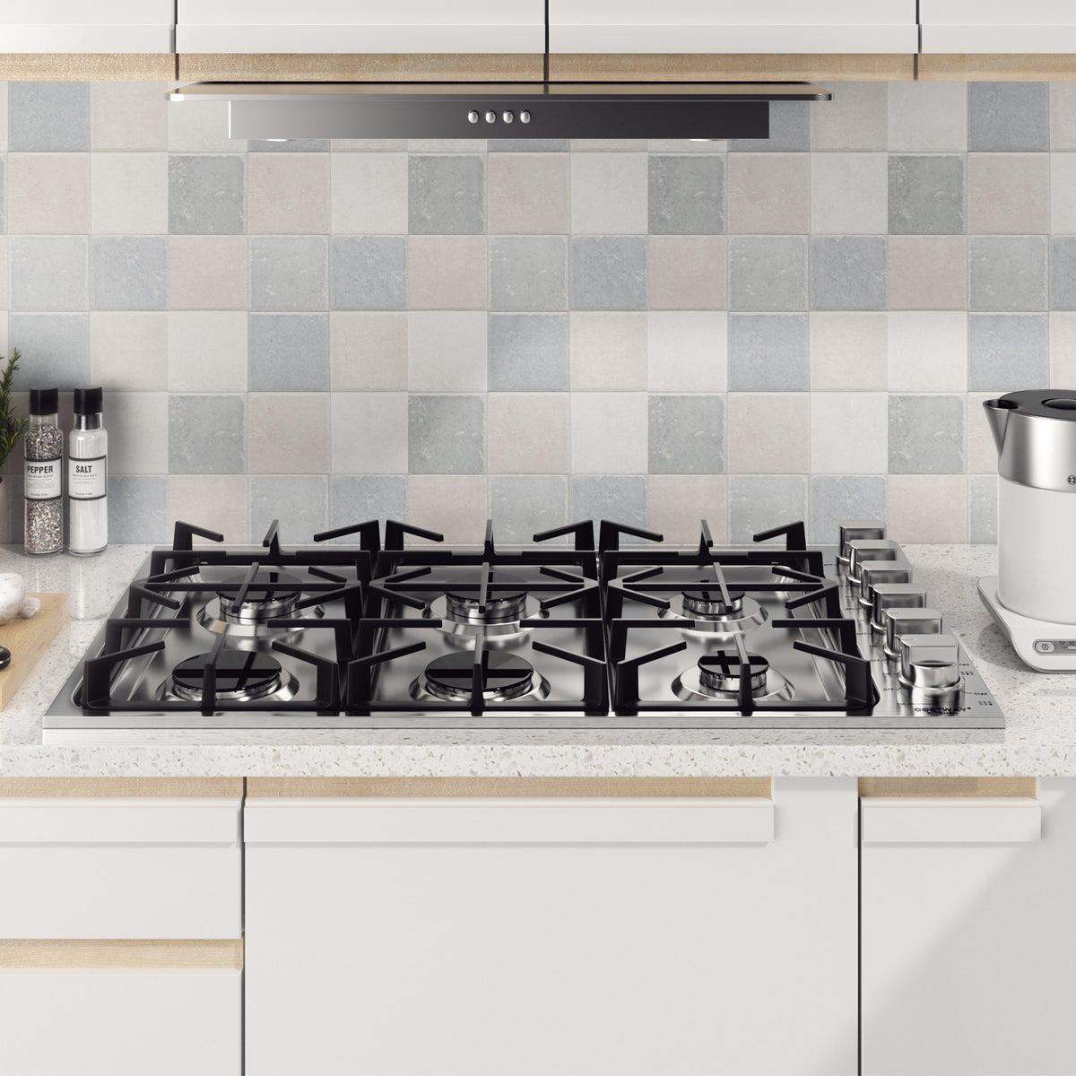 30/36 Inch Gas Cooktop with 4/6 Powerful Burners and ABS Knobs-36 inches-Food Warmers & Burners-DECOROLALA