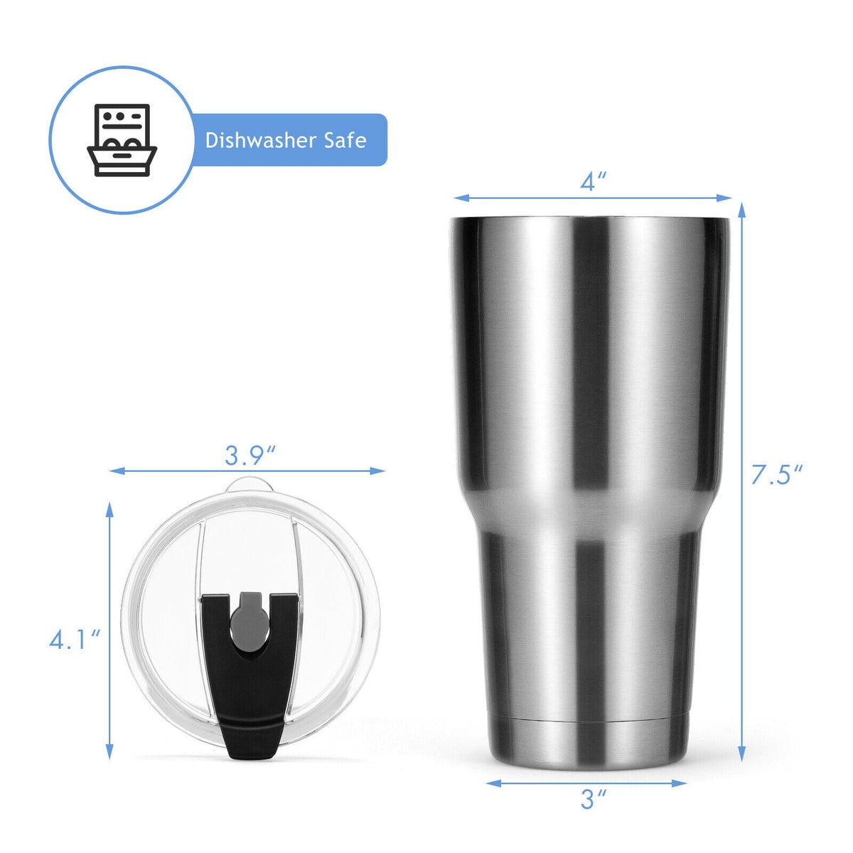 30oz Stainless Steel Tumbler Cup Double Wall Vacuum Insulated Mug with Lid-Kitchen Appliances-DECOROLALA