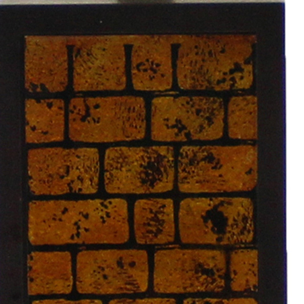 31" Black and Yellow Metal Bedside Table Lamp With White Empire Shade-Table Lamps-DECOROLALA