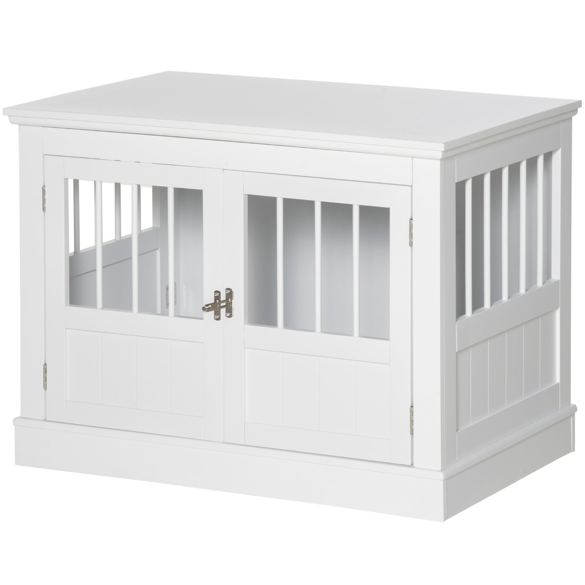 31" Dog Crate Furniture End Table - 3-Door White Pet Kennel-Dogs-DECOROLALA
