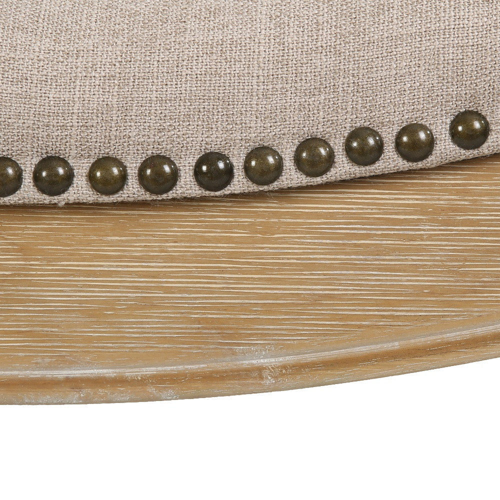 31" Linen and Natural Solid Wood Backless Bar Height Bar Chair-Bar Chairs-DECOROLALA