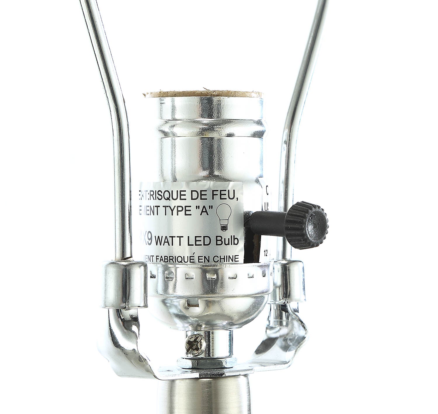 31" Silver Metal Table Lamp With Beige Empire Shade-Table Lamps-DECOROLALA