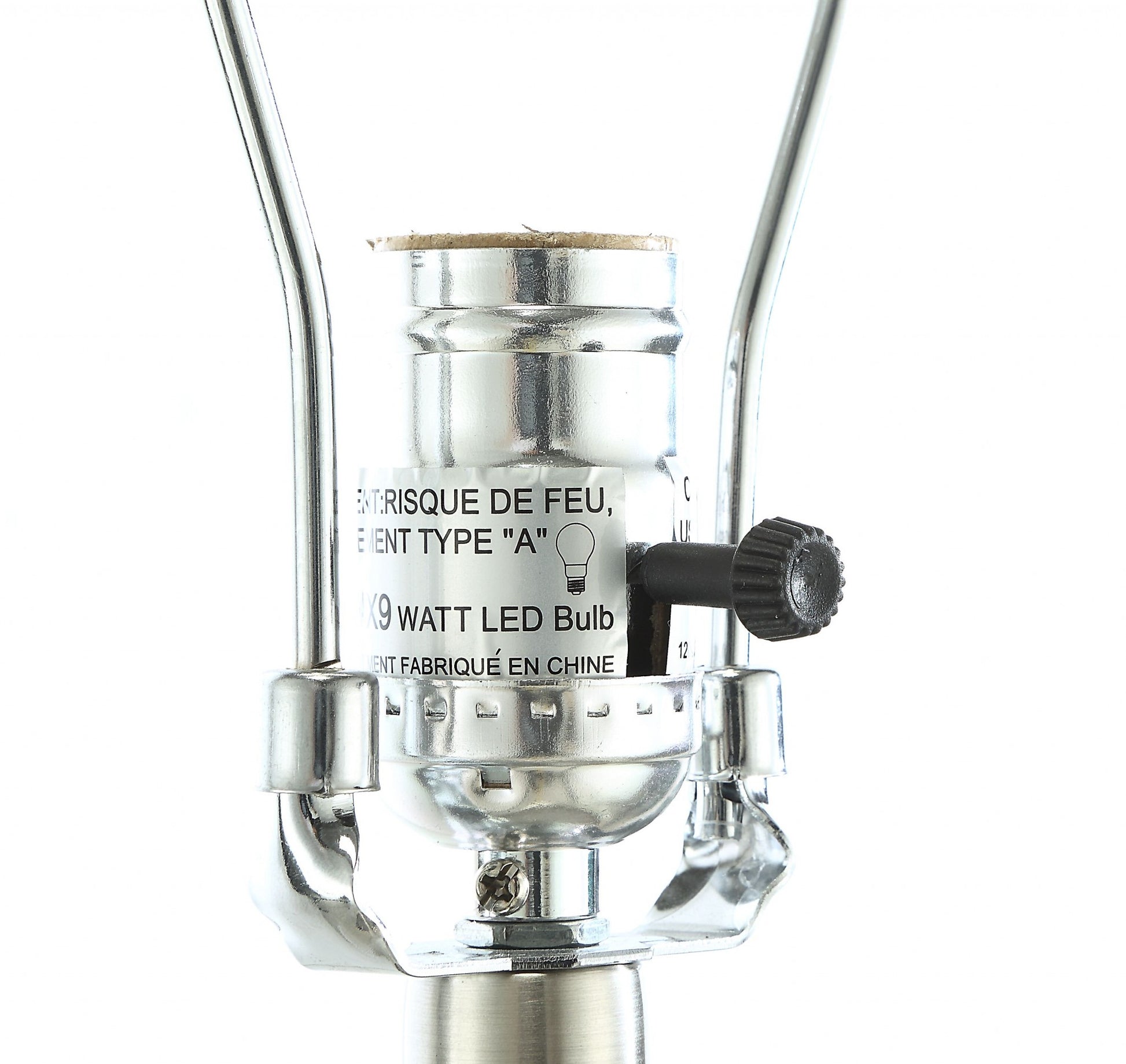 31" Silver Metal Table Lamp With Gray Empire Shade-Table Lamps-DECOROLALA