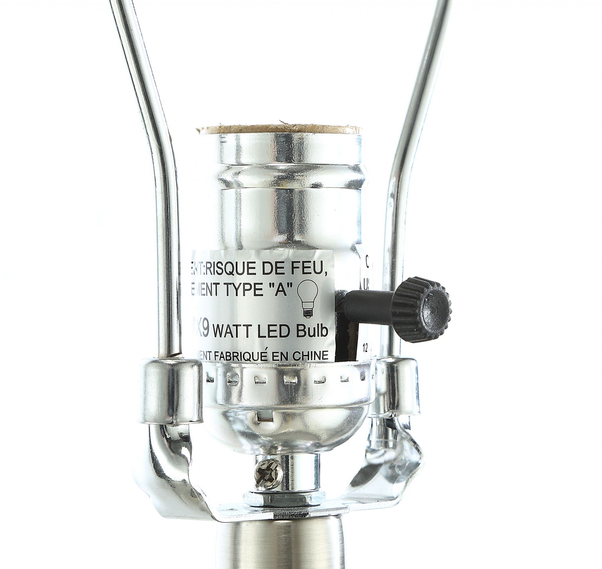 31" Silver Metal Table Lamp With Gray Empire Shade-Table Lamps-DECOROLALA