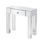 31" Silver Mirrored Glass Console Table With Storage-Console Tables-DECOROLALA