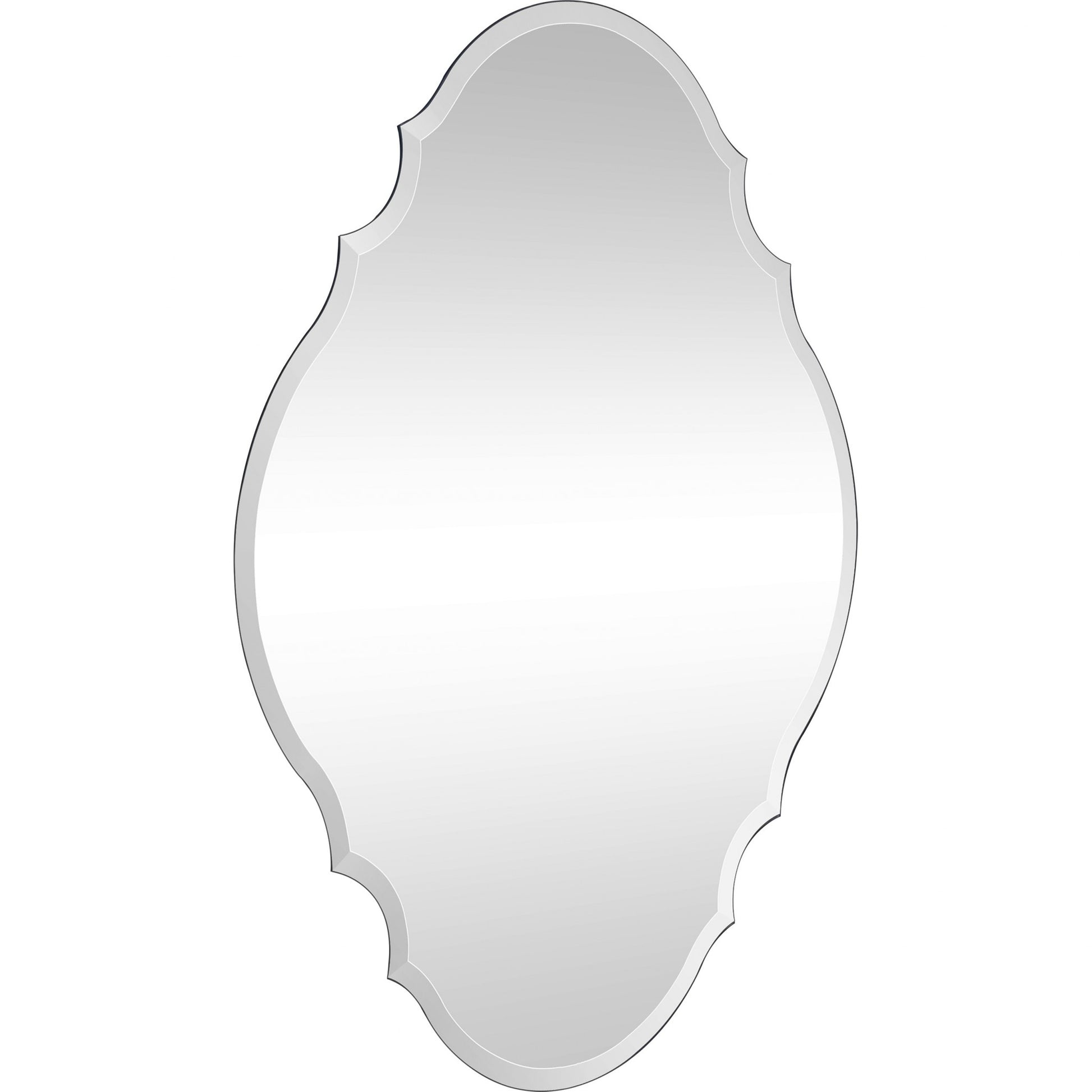 31" Silver Novelty Glass Framed Accent Mirror-Mirrors-DECOROLALA