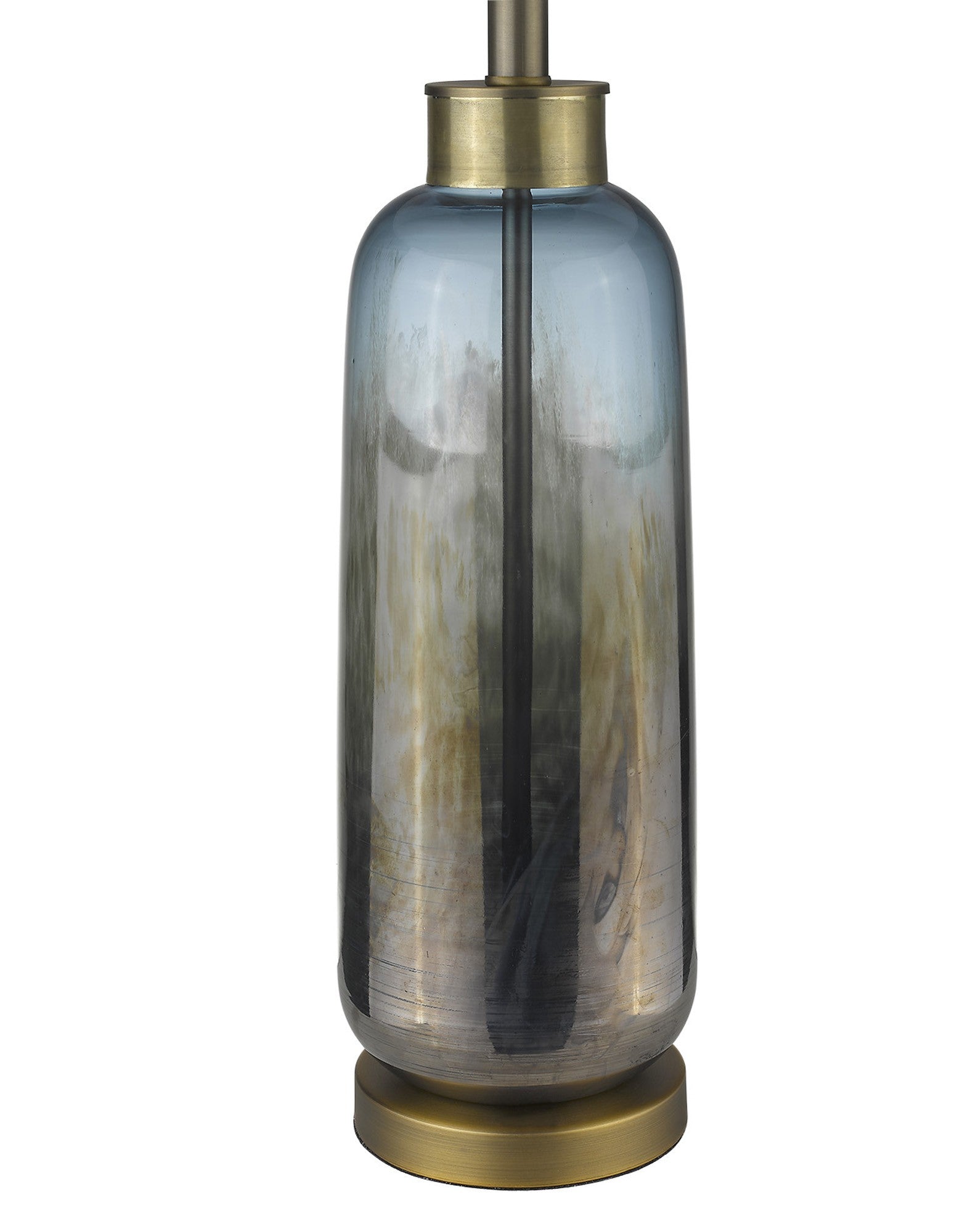 31" Steel Blue Glass Table Lamp With White Empire Shade-Table Lamps-DECOROLALA