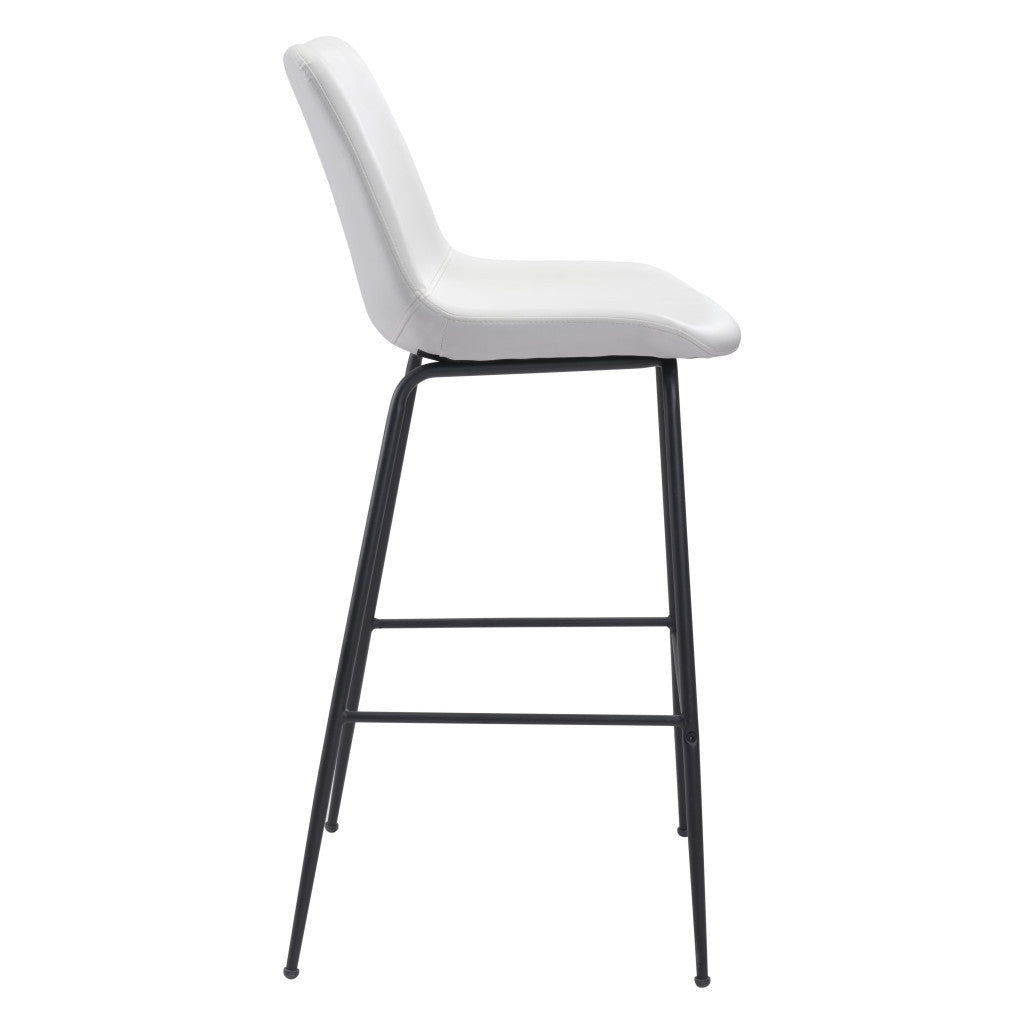 31" White And Black Steel Low Back Bar Height Bar Chair-Bar Chairs-DECOROLALA