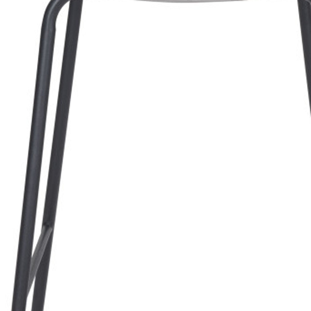 31" White And Black Steel Low Back Bar Height Bar Chair-Bar Chairs-DECOROLALA