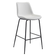 31" White And Black Steel Low Back Bar Height Bar Chair-Bar Chairs-DECOROLALA