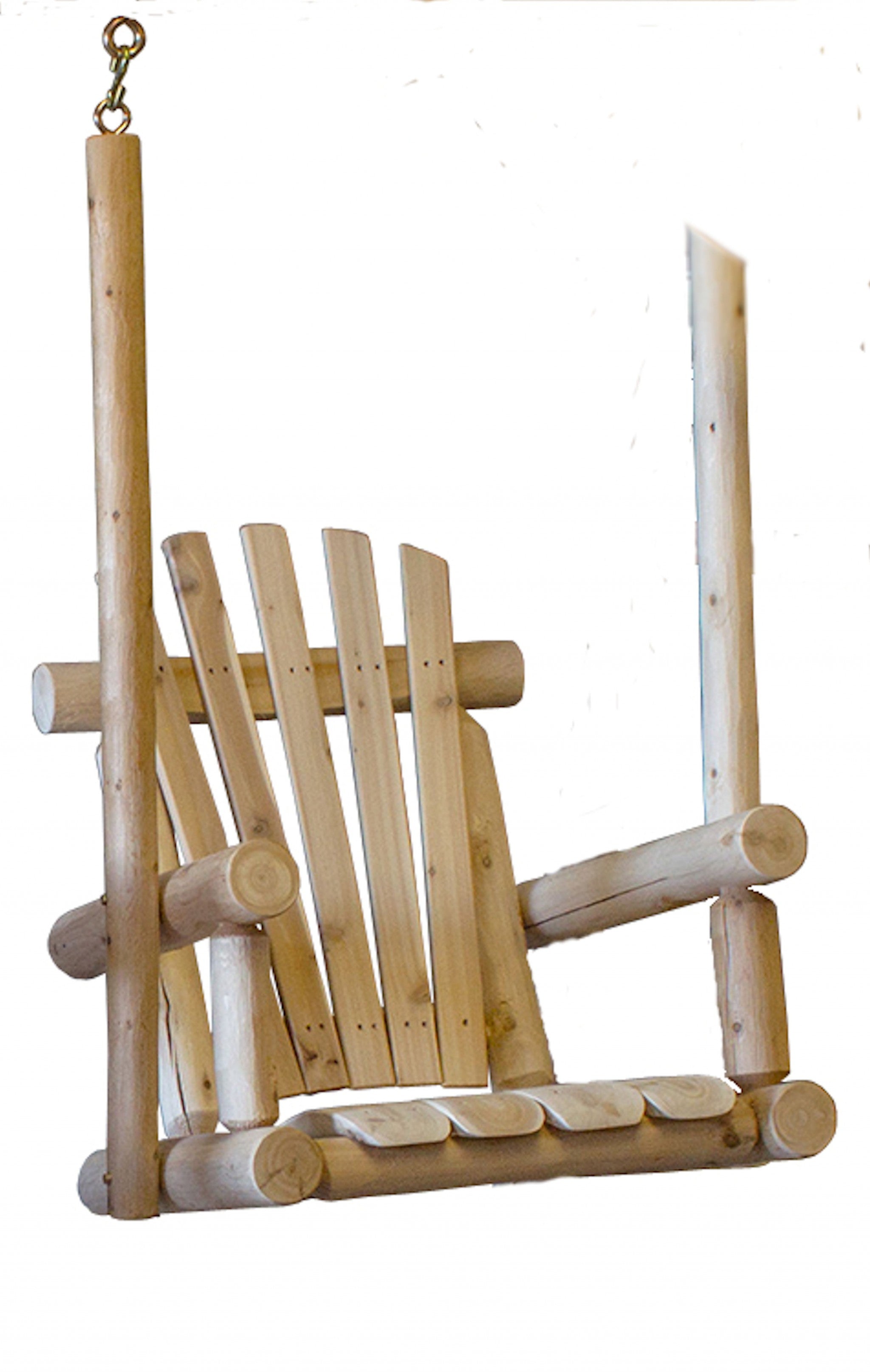 31" X 24" X 47" Natural Wood Single Chair Porch Swing-Outdoor Chairs-DECOROLALA