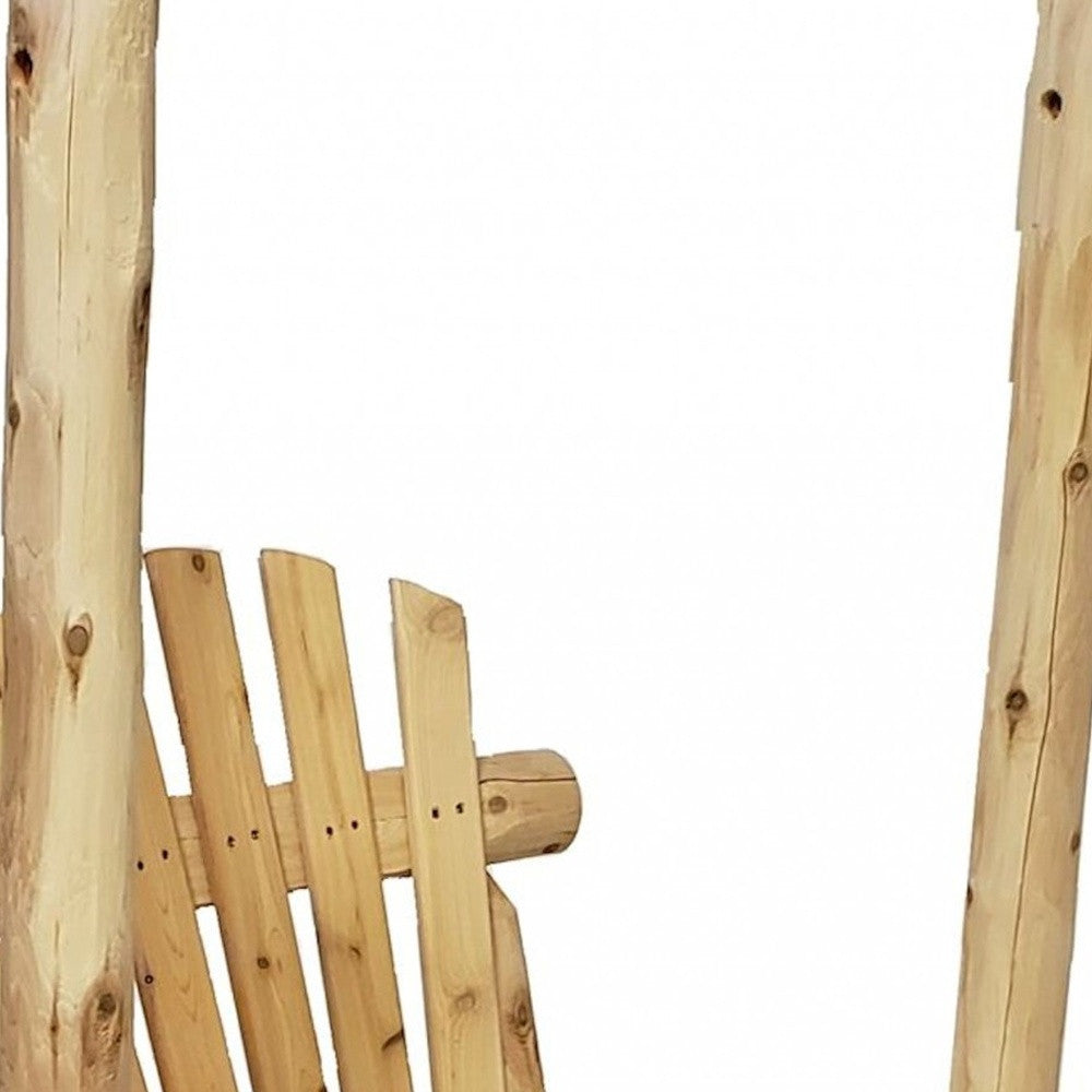 31" X 24" X 47" Natural Wood Single Chair Porch Swing-Outdoor Chairs-DECOROLALA