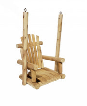 31" X 24" X 47" Natural Wood Single Chair Porch Swing-Outdoor Chairs-DECOROLALA