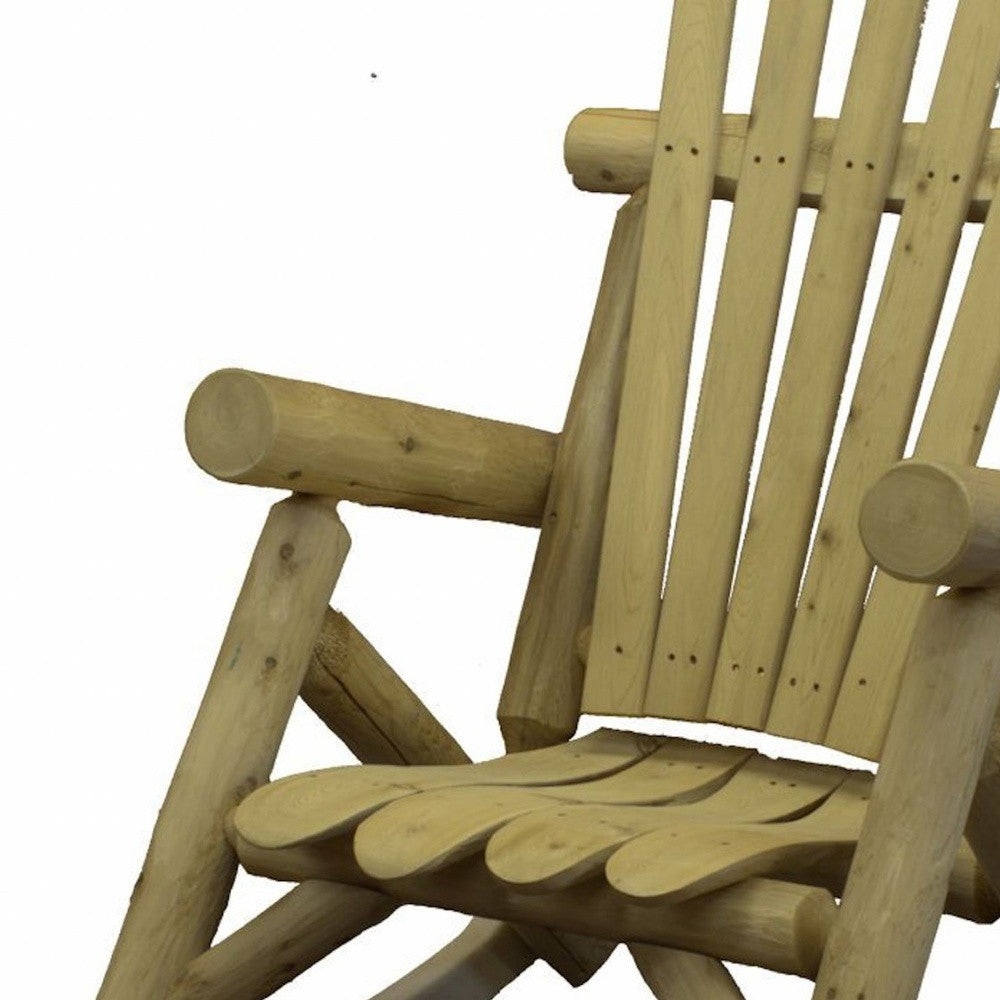 31" X 42" X 41" Natural Wood Rocking Chair-Outdoor Chairs-DECOROLALA