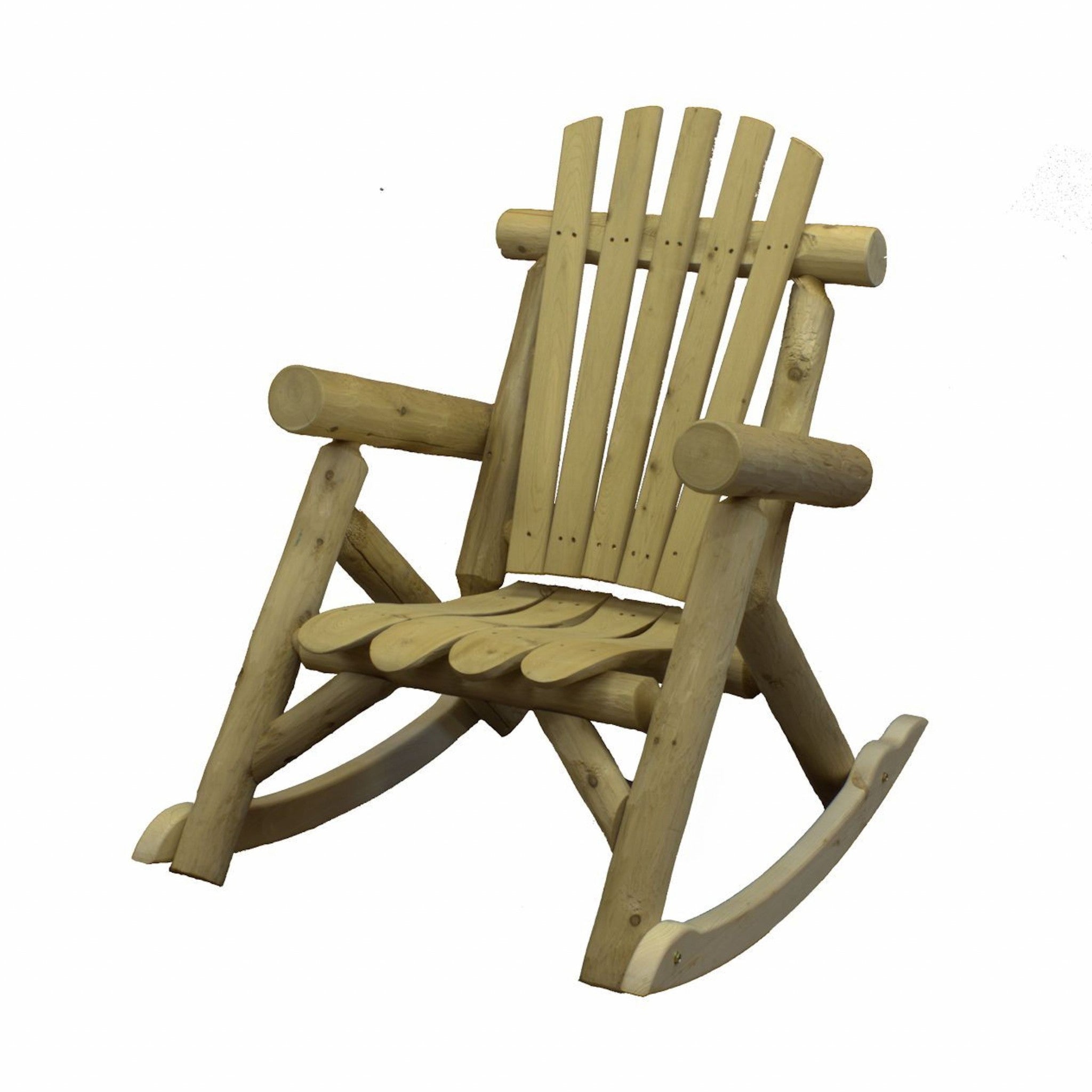 31" X 42" X 41" Natural Wood Rocking Chair-Outdoor Chairs-DECOROLALA