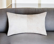 12" X 20" Natural Cowhide Lumbar Throw Pillow-0