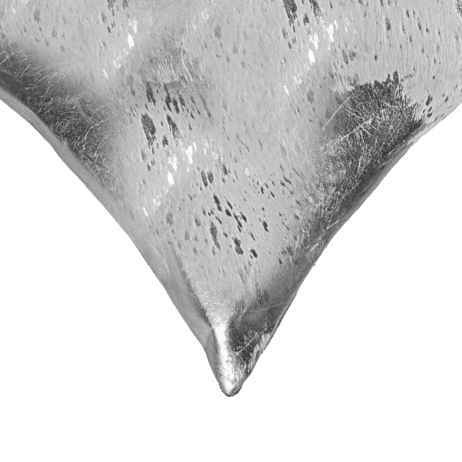 18" Silver Abstract Cowhide Throw Pillow-2
