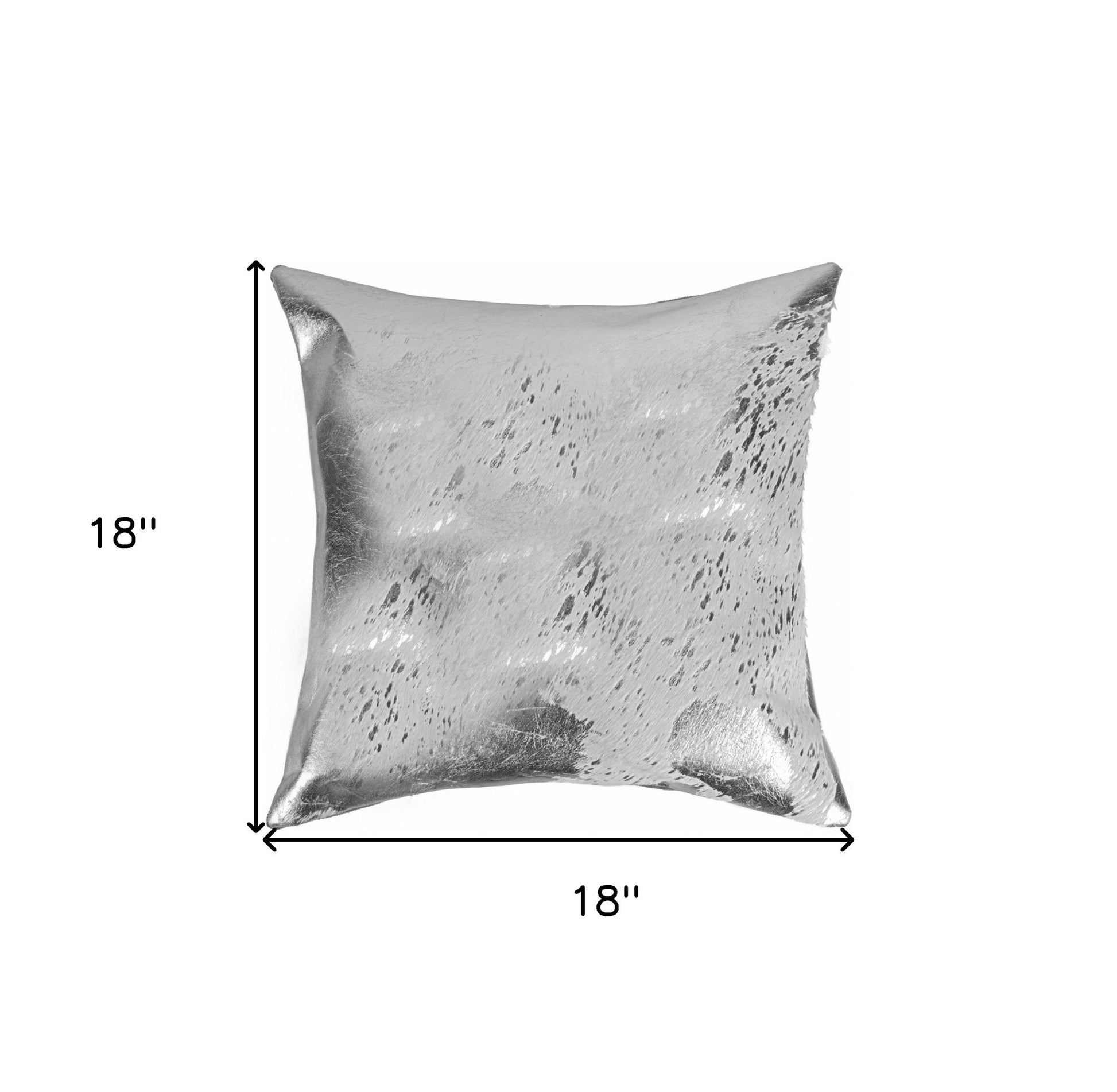 18" Silver Abstract Cowhide Throw Pillow-6