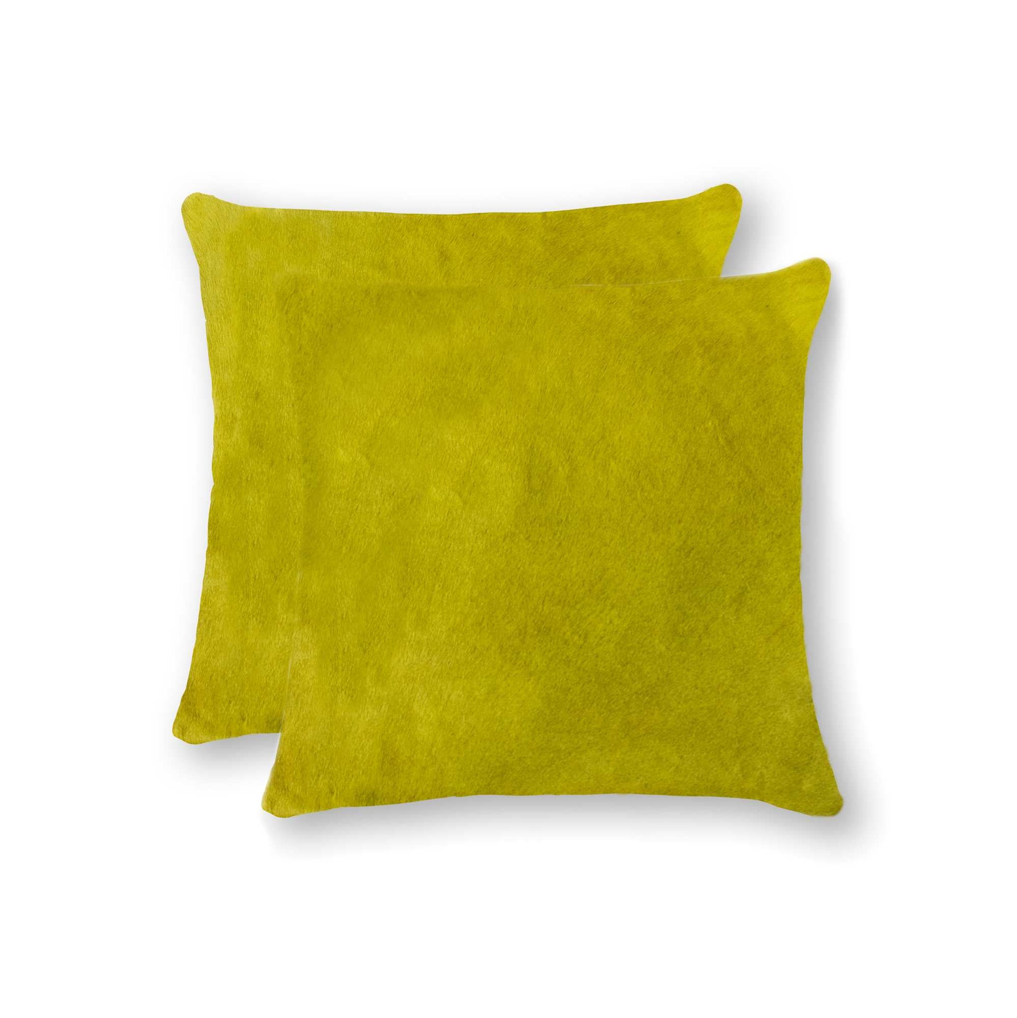 18" X 18" X 5" Yellow Cowhide  Pillow 2 Pack-0