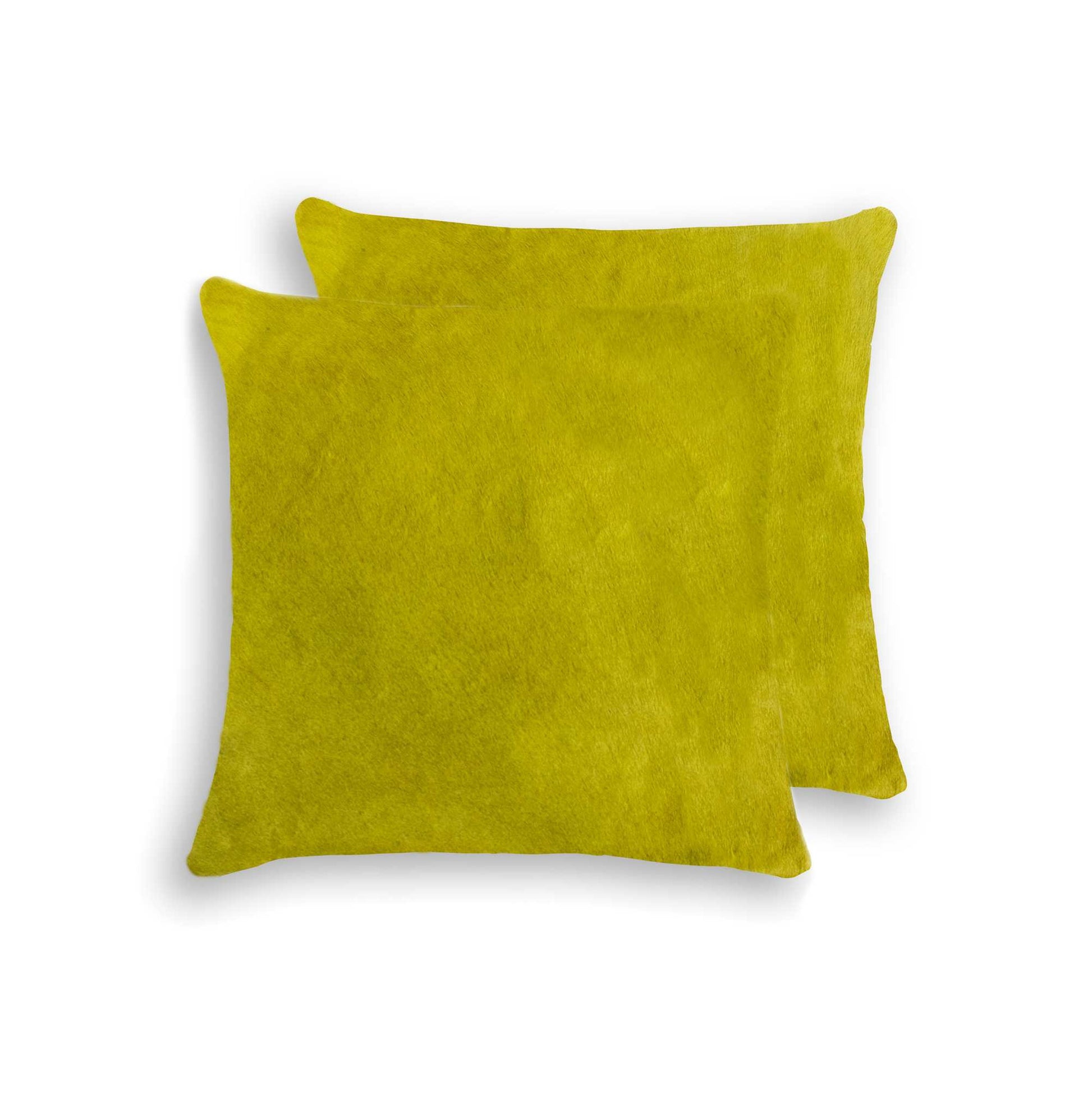 18" X 18" X 5" Yellow Cowhide  Pillow 2 Pack-4