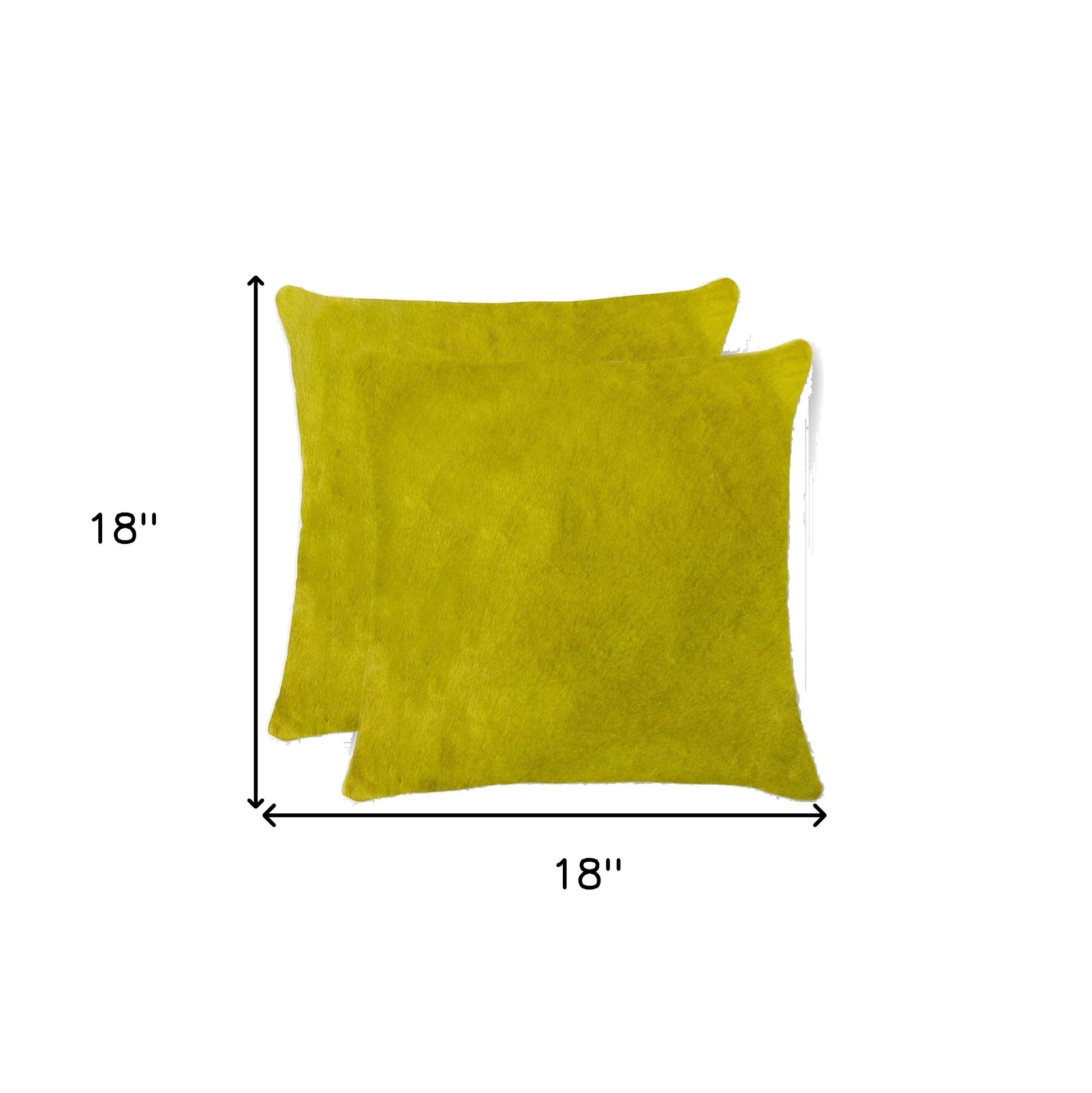 18" X 18" X 5" Yellow Cowhide  Pillow 2 Pack-5
