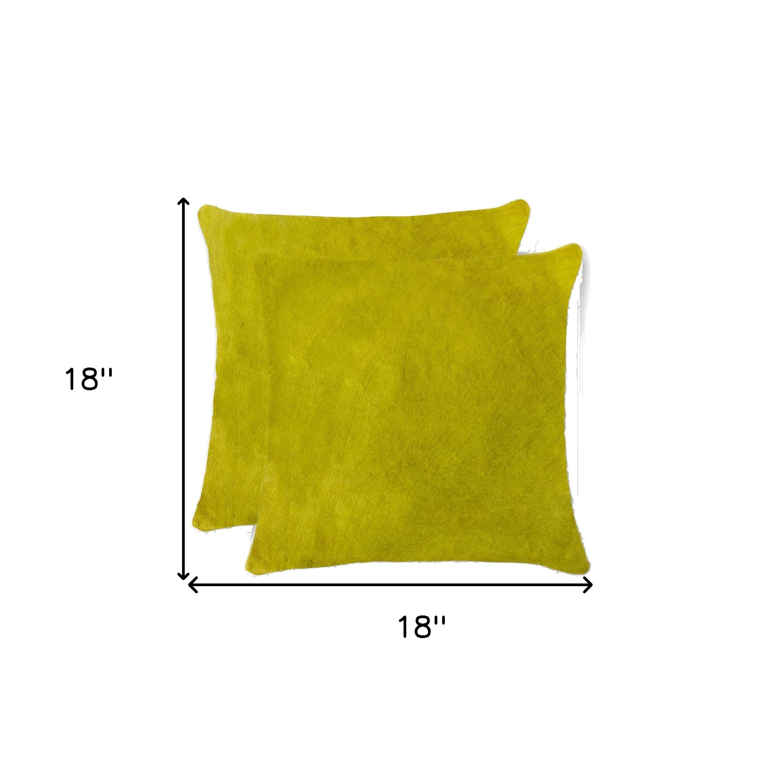 18" X 18" X 5" Yellow Cowhide  Pillow 2 Pack-5