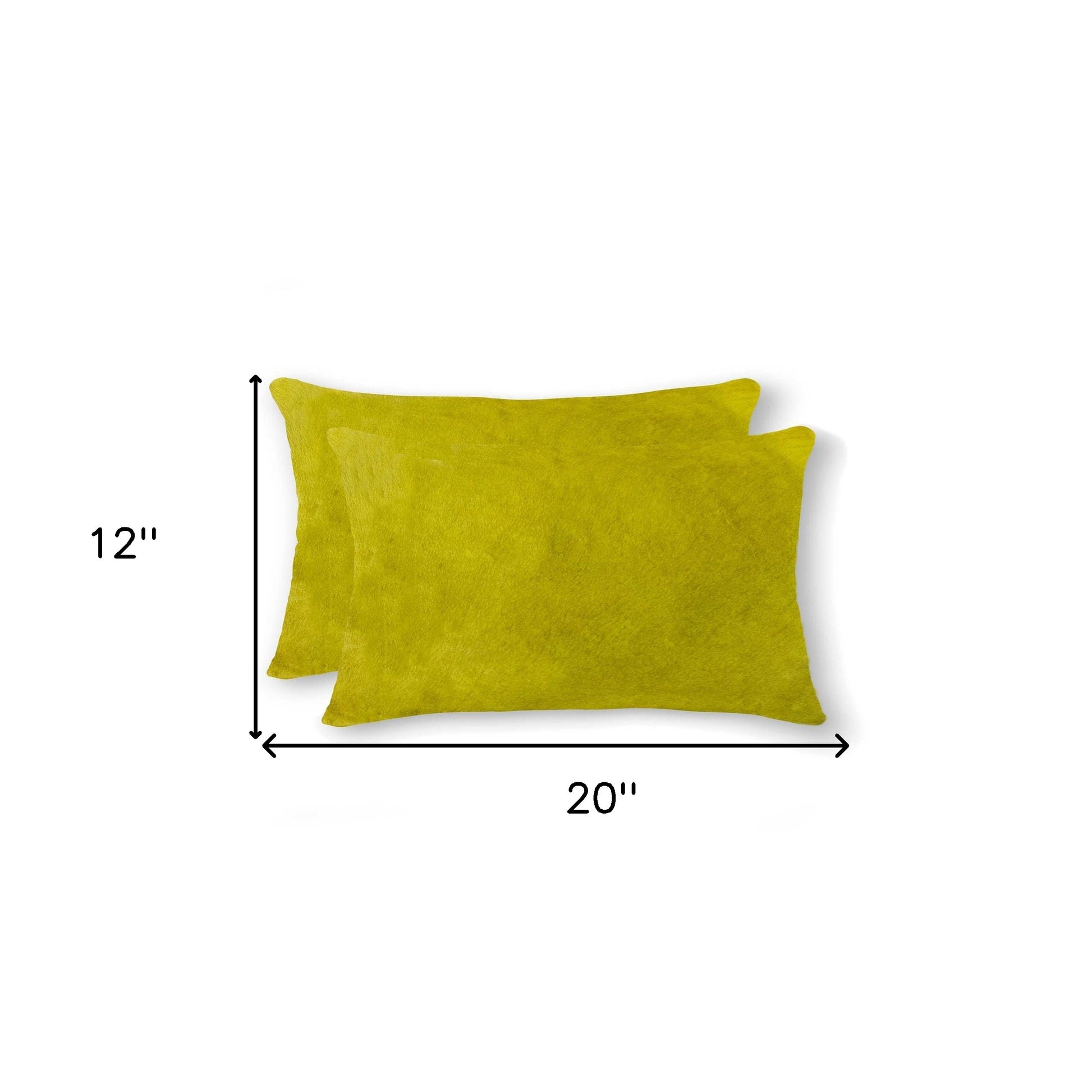 12" X 20" X 5" Yellow Cowhide  Pillow 2 Pack-5
