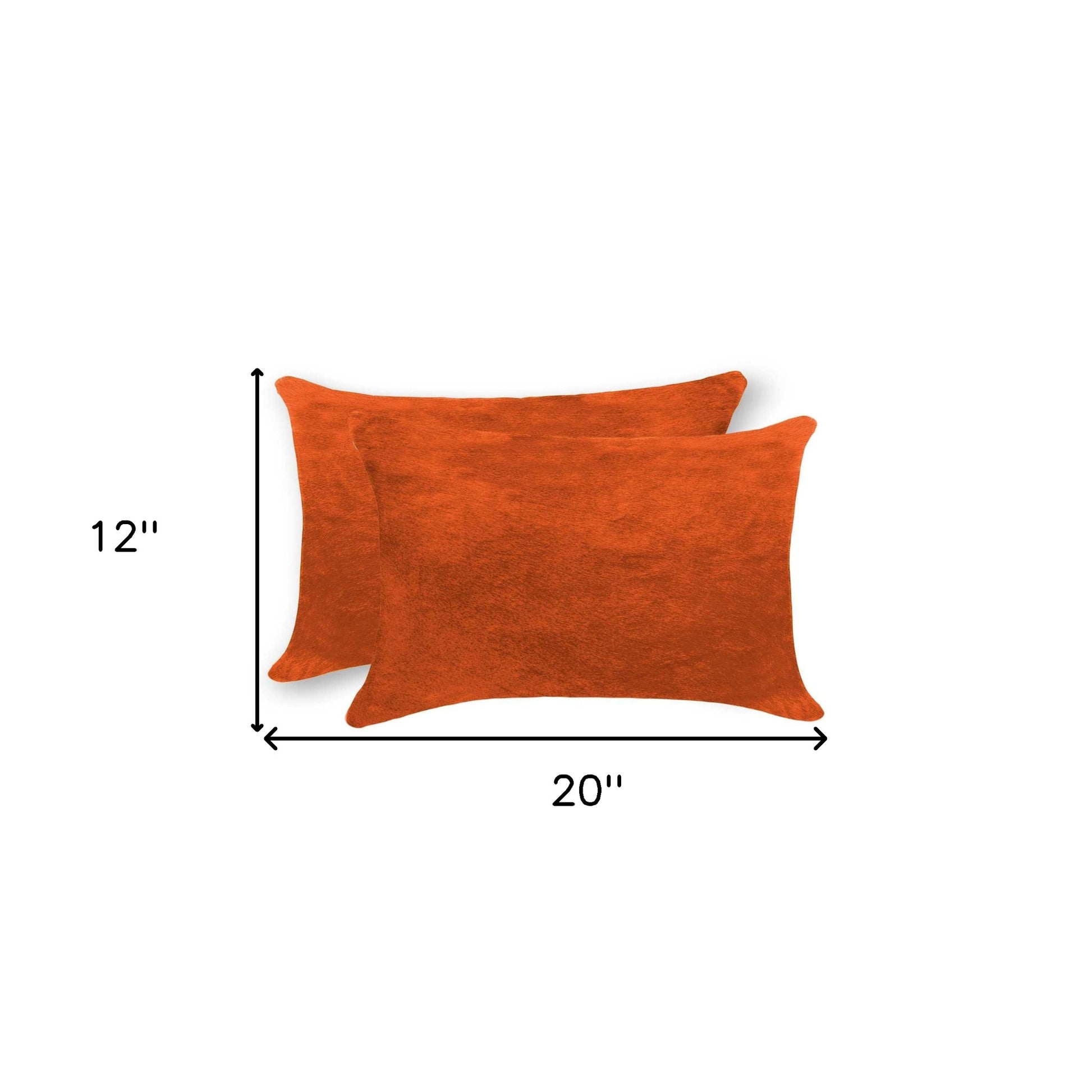 12" X 20" X 5" Orange Cowhide  Pillow 2 Pack-5
