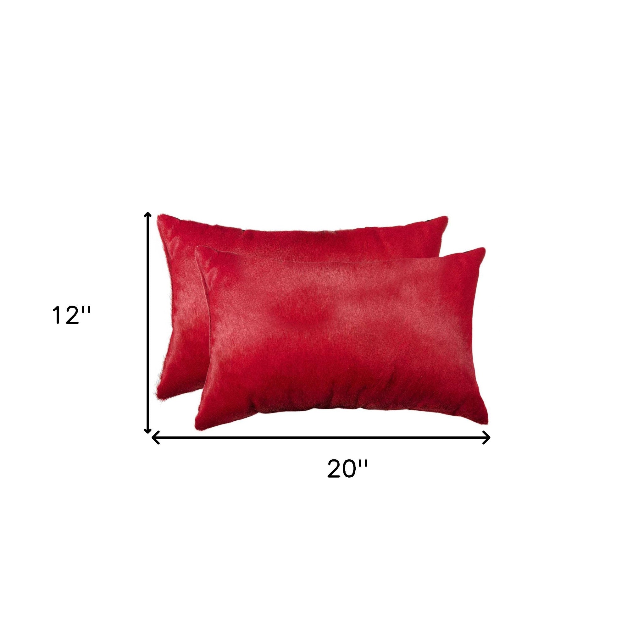 12" X 20" X 5" Wine Cowhide  Pillow 2 Pack-4
