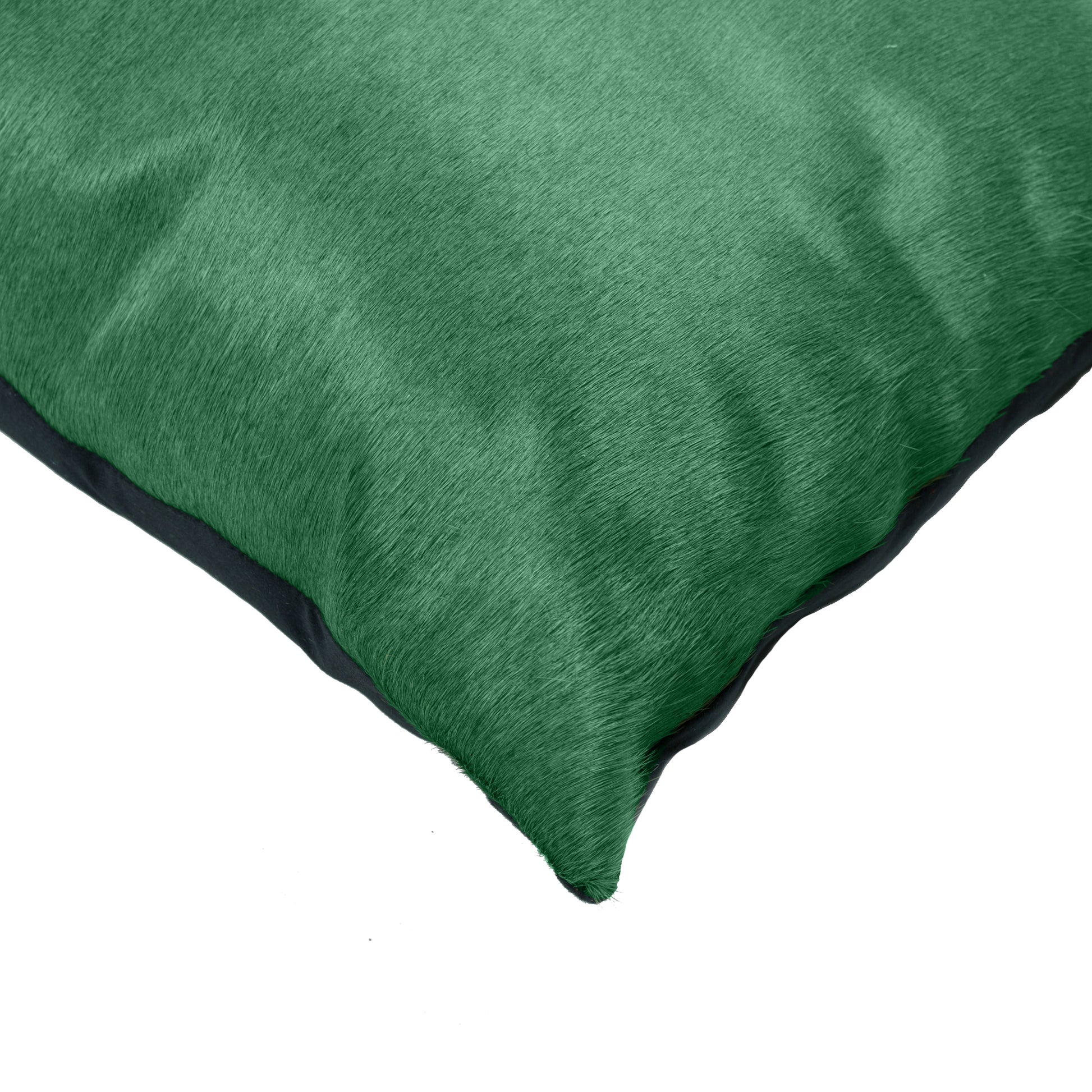 Set of Two 12" X 20" Green Cowhide Throw Pillow-2