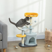 31.5" Cat Tree - Blue Pizza & Gamepad Design Tower with Condo-Cats-DECOROLALA