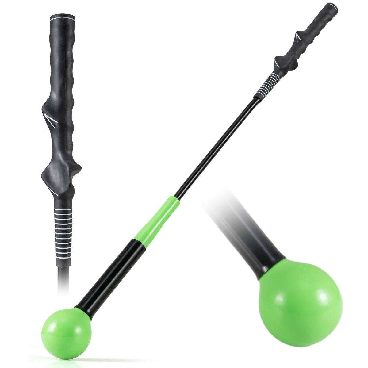 31.5 Inch Golf Swing Trainer Aid with Weighted Head for Grip Rhythm Balance-Green-Golf-DECOROLALA