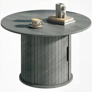31.5" Round Coffee Table with Storage - Cement Grey-Home Furnishings > Living Room Furniture > Coffee Tables-DECOROLALA