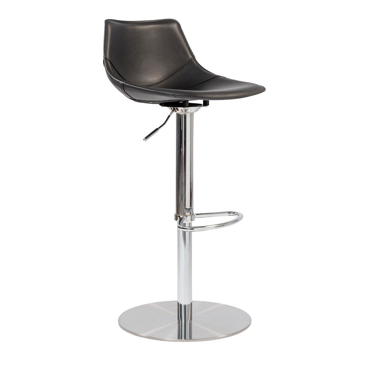 32" Black And Silver Steel Swivel Low Back Bar Height Bar Chair-Bar Chairs-DECOROLALA