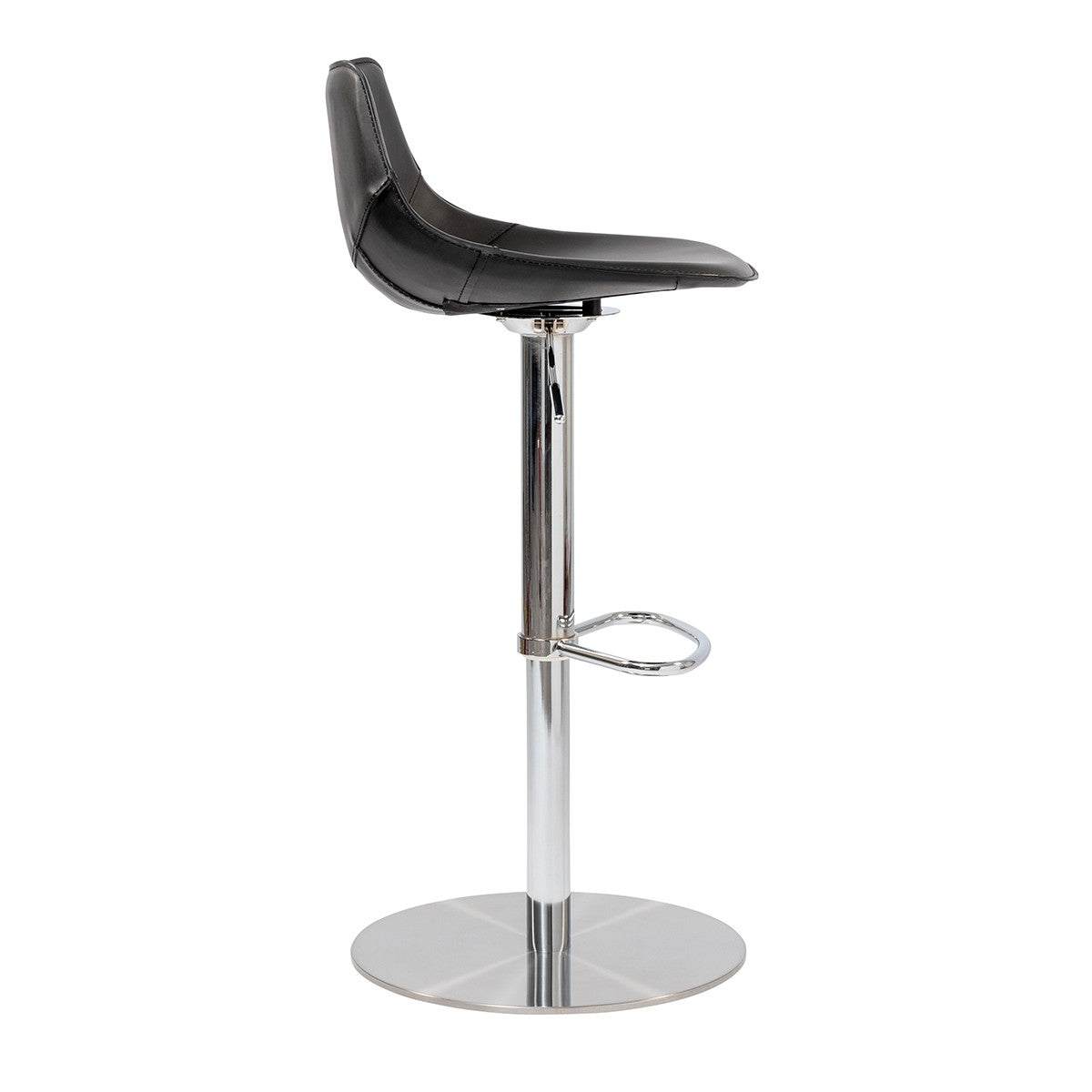 32" Black And Silver Steel Swivel Low Back Bar Height Bar Chair-Bar Chairs-DECOROLALA