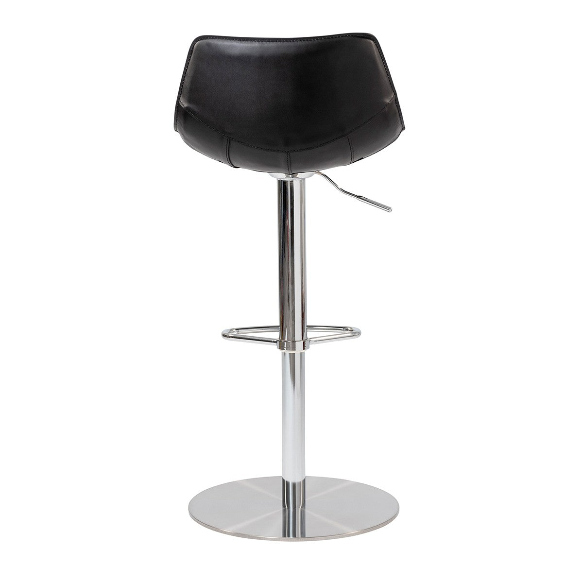 32" Black And Silver Steel Swivel Low Back Bar Height Bar Chair-Bar Chairs-DECOROLALA