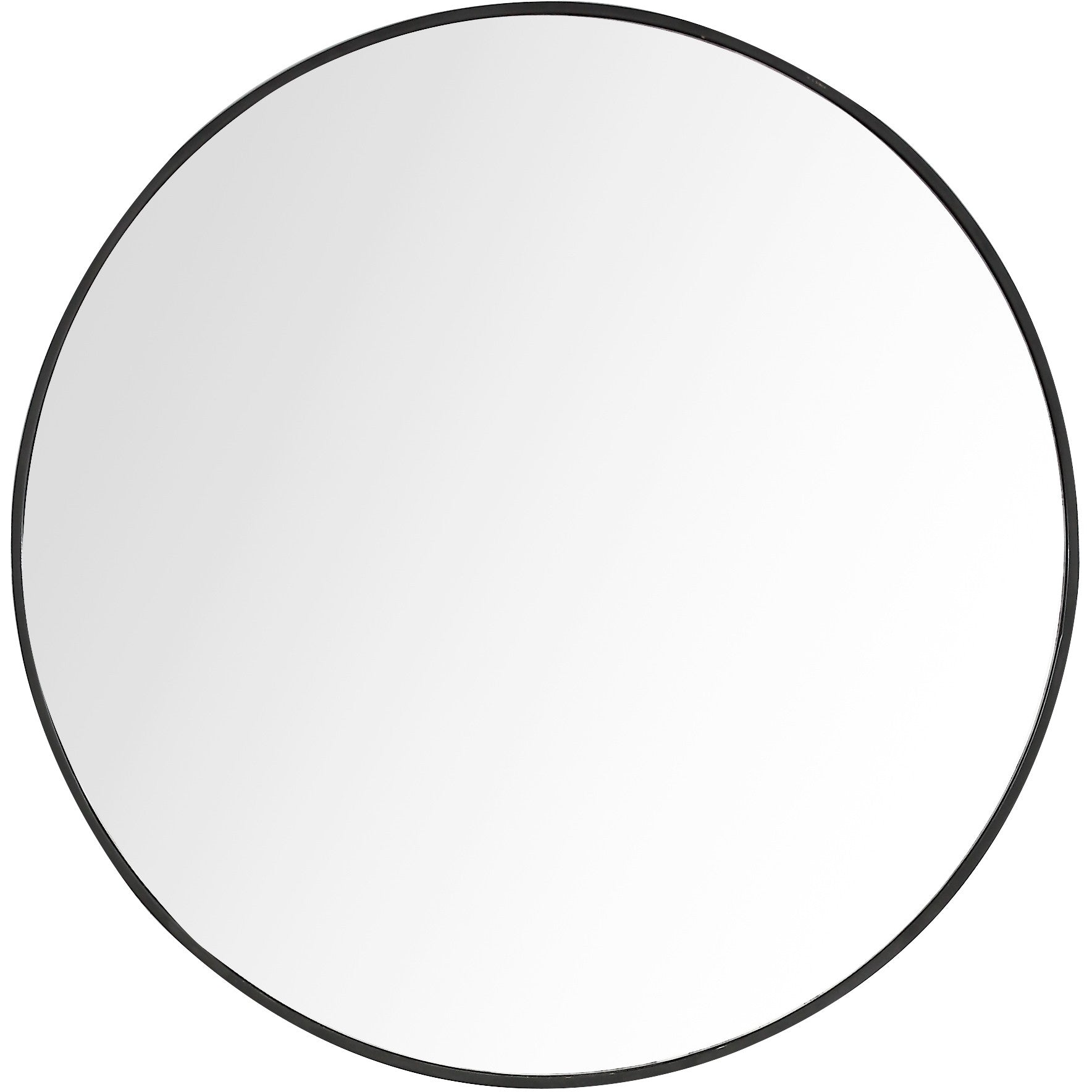 32" Black Round Framed Accent Mirror-Mirrors-DECOROLALA