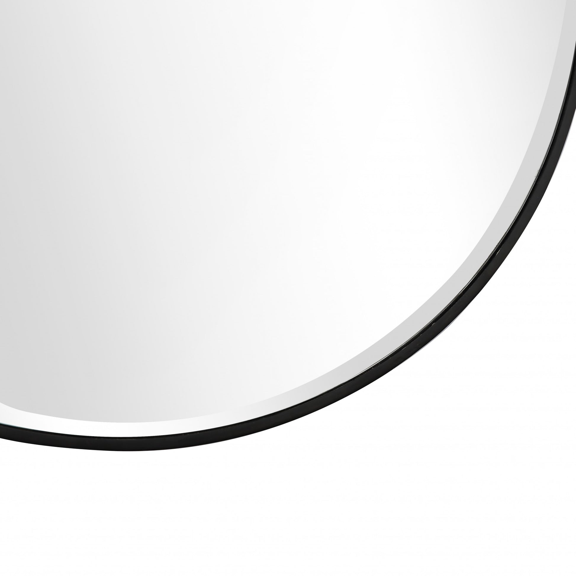 32" Black Round Framed Accent Mirror-Mirrors-DECOROLALA